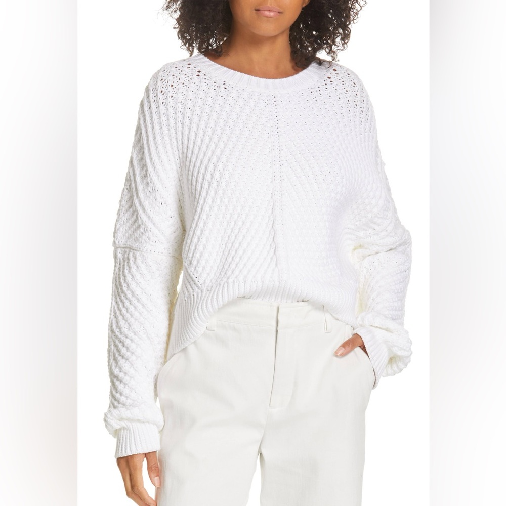 Vince Directional Rib Cotton Pullover, Women